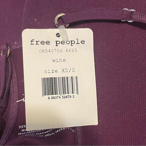 FREE PEOPLE INTIMATELY WOMEN'S WINE SLEEVELESS MOVE ALONG BODYSUIT Sz XS/S - Picture 8 of 9